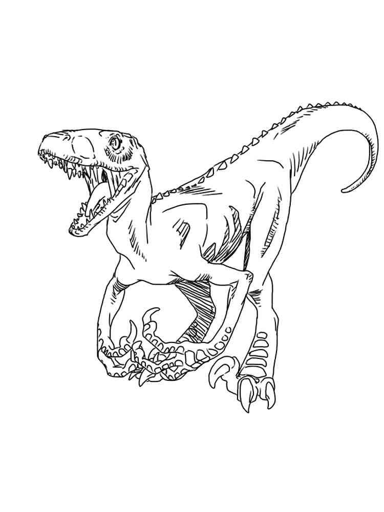 Velociraptor Roaring coloring page