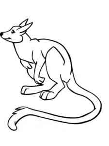 Simple Wallaby coloring page