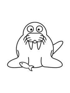 Walrus with Fish coloring page