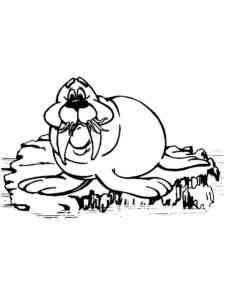 Funny Cartoon Walrus coloring page