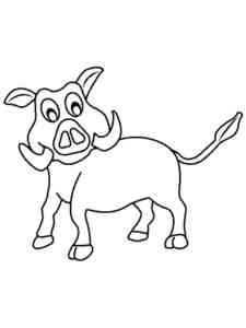 Easy Warthog coloring page