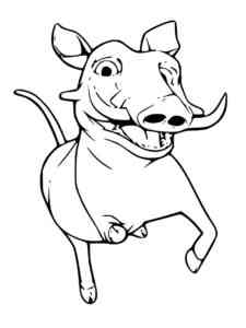 Funny Cartoon Warthog coloring page