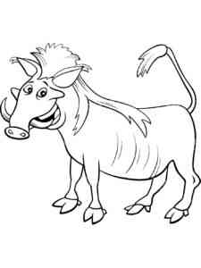 Happy Warthog coloring page
