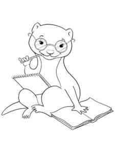 Weasel with Glasses coloring page