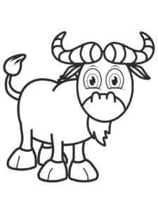 Cute Wildebeest coloring page