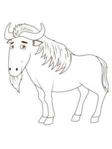 Funny Wildebeest coloring page