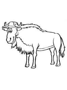 Cartoon Wildebeest coloring page