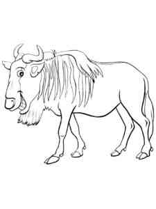 Smiling Wildebeest coloring page