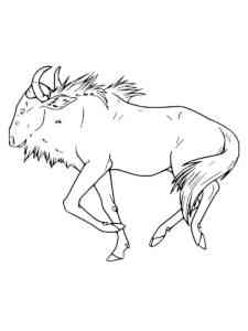 Running Wildebeest coloring page
