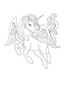 Easy Winged Unicorn coloring page