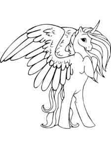 Cartoon Winged Unicorn coloring page