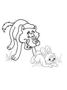 Wolf and Hare coloring page