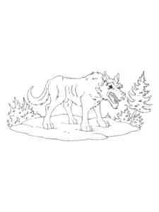 Wolf in the Forest coloring page