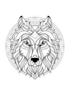 Mandala Wolf coloring page