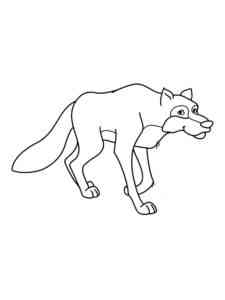Walking Cartoon Wolf coloring page