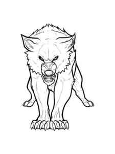 Angry Wolf coloring page