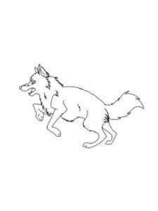 Running Wolf coloring page