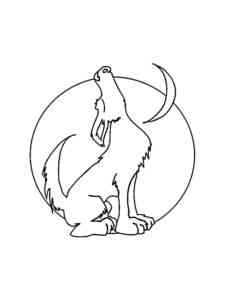 Wolf Howling at Moon coloring page