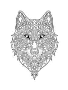 Wolf Mandala coloring page