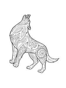 Wolf Antistress coloring page