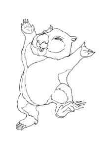 Happy Wombat coloring page