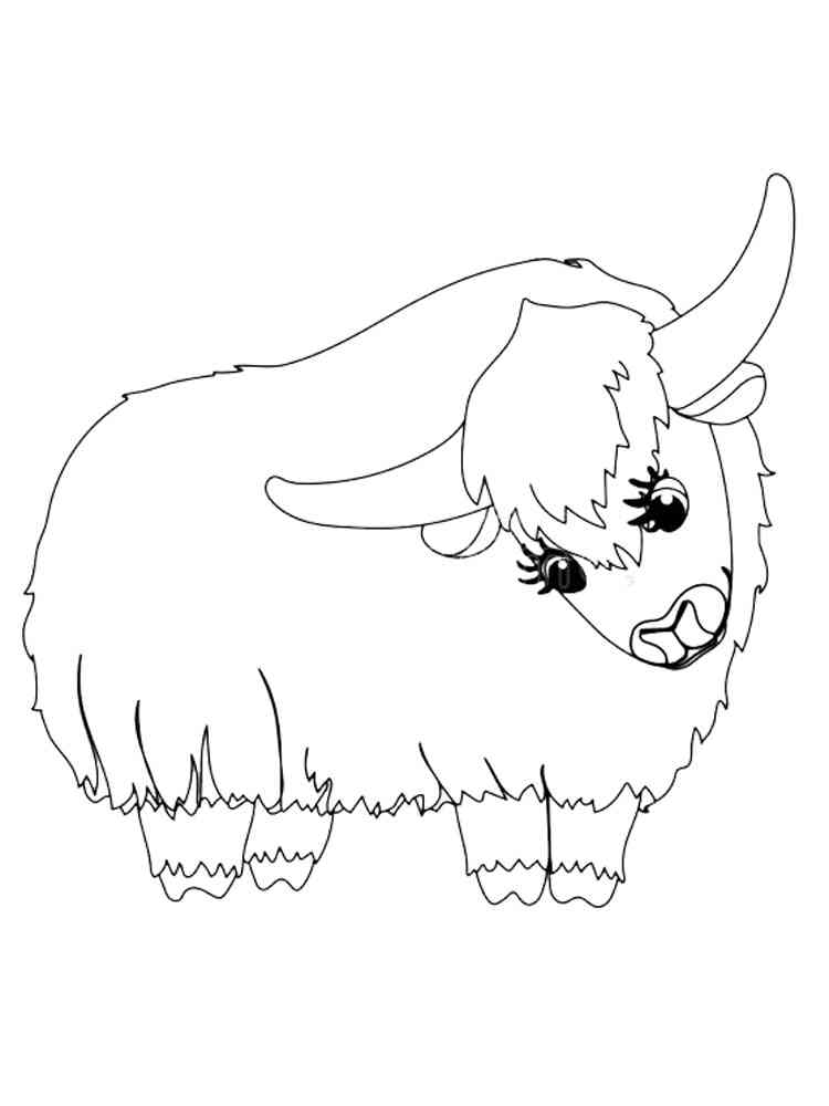 Lovely Yak Coloring Page