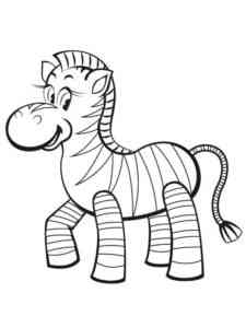 Smiling Cartoon Zebra coloring page