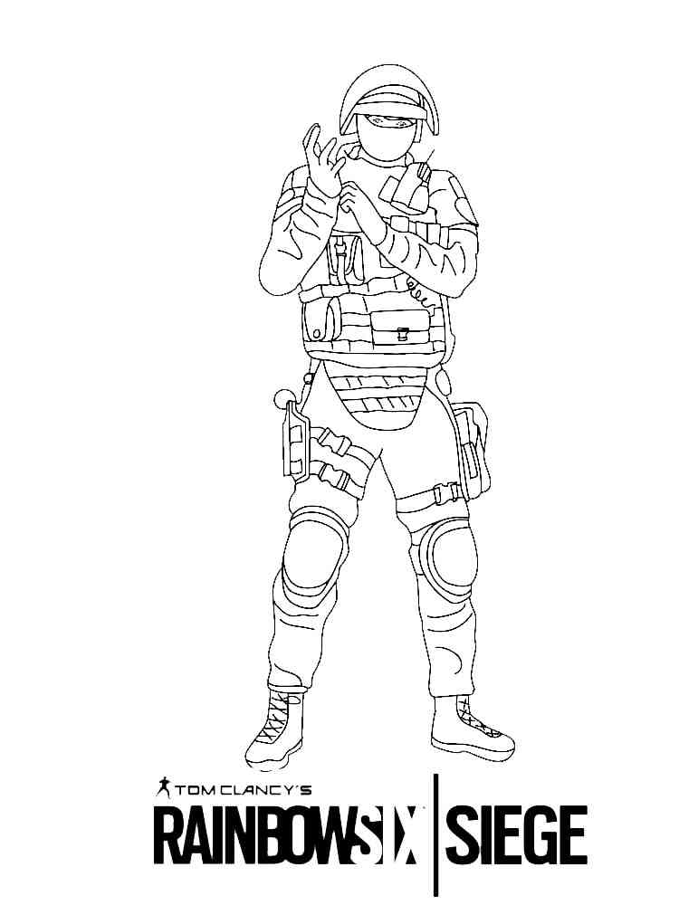 Mute Rainbow Six Siege coloring page