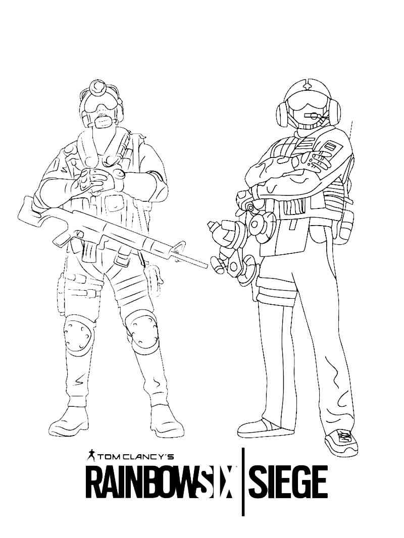Jackal and Jager Rainbow Six Siege coloring page