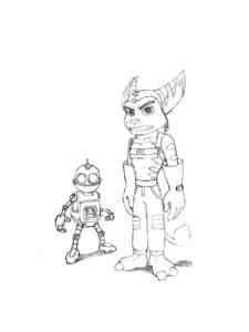 Angry Ratchet and Clank coloring page
