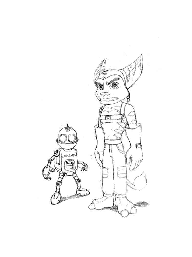 Angry Ratchet and Clank coloring page