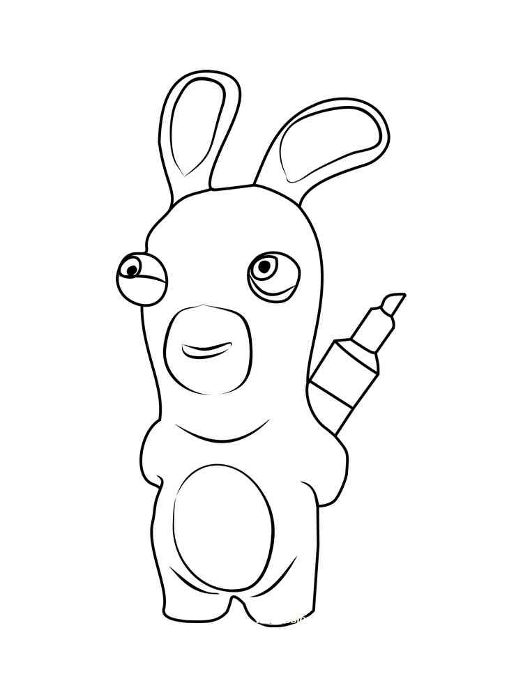 Rabbid with Marker from Raving Rabbids coloring page