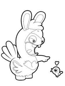 Chicken Raving Rabbids coloring page