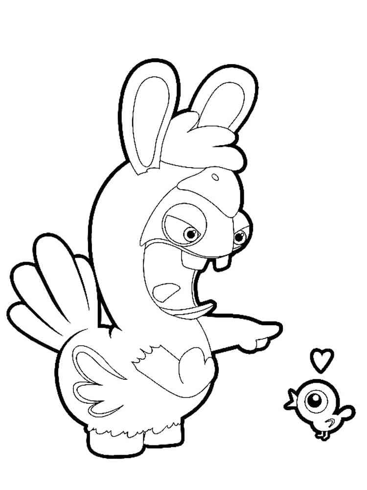 Chicken Raving Rabbids coloring page