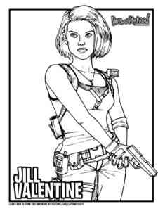 Beautiful Jill Valentine coloring page