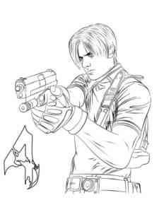 Leon from Resident Evil 4: Wii Edition coloring page