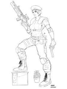Jill Valentine from Resident Evil coloring page