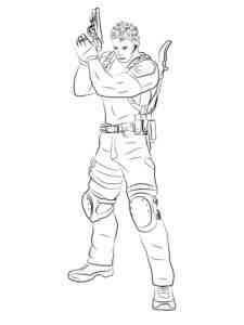 Chris Redfield from Resident Evil coloring page