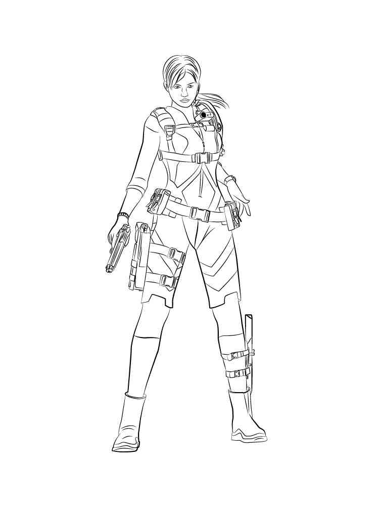 Jill Valentine from Resident Evil: Revelations coloring page