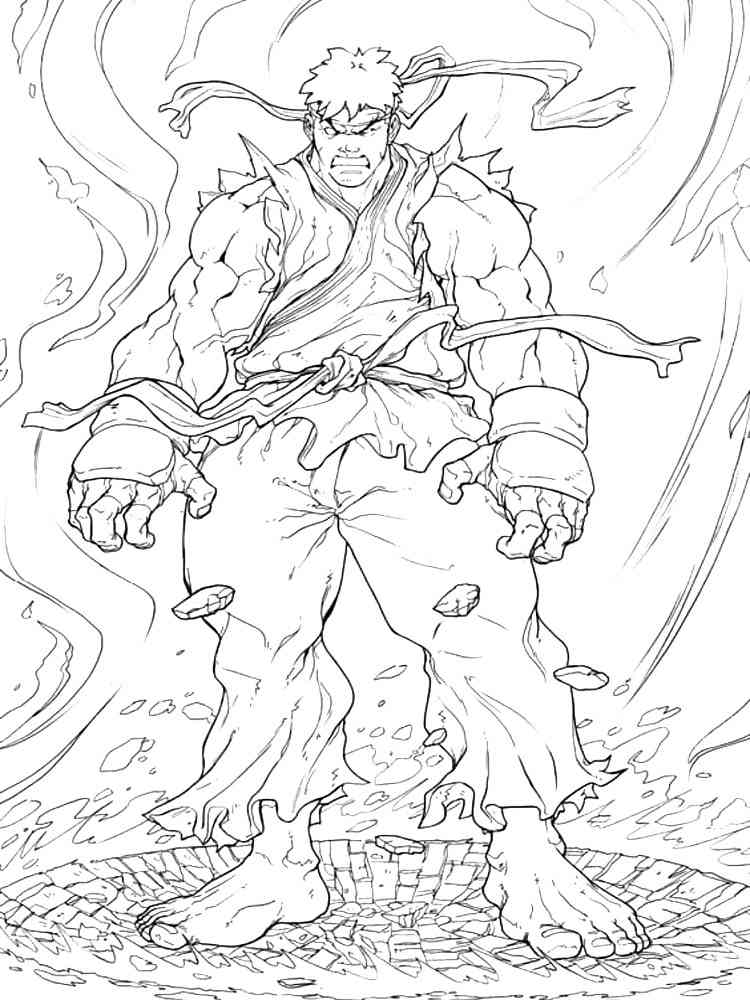 Ryu 3 coloring page