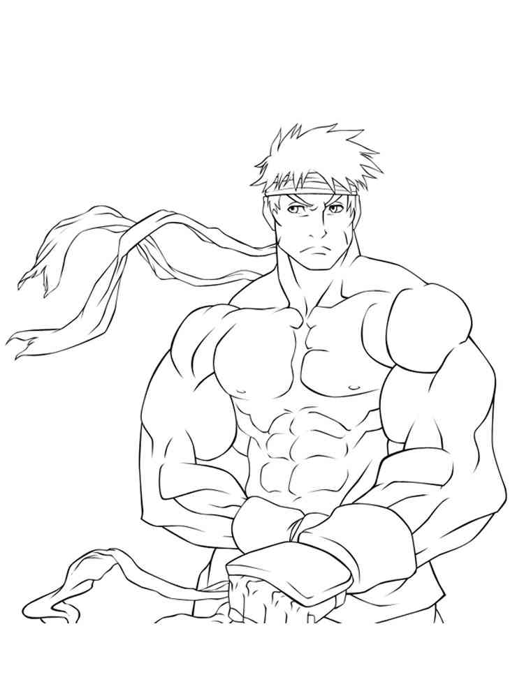 Strong Ryu coloring page