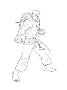 Easy Ryu coloring page