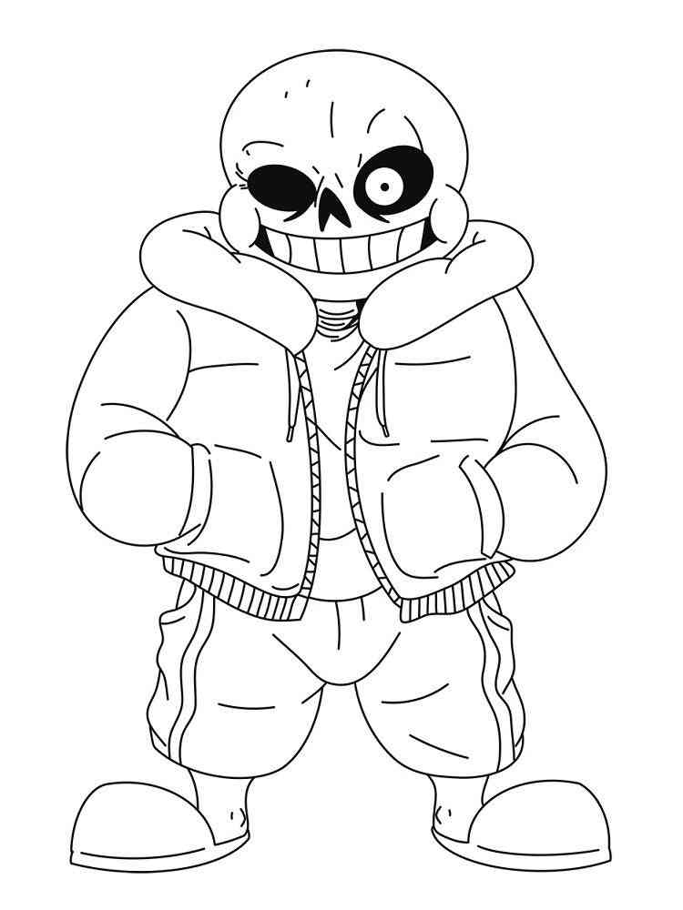 Angry Sans coloring page