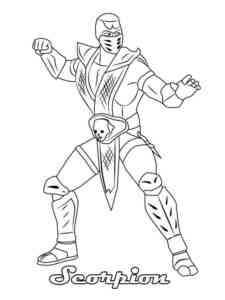 Fighter Scorpion Mortal Kombat coloring page