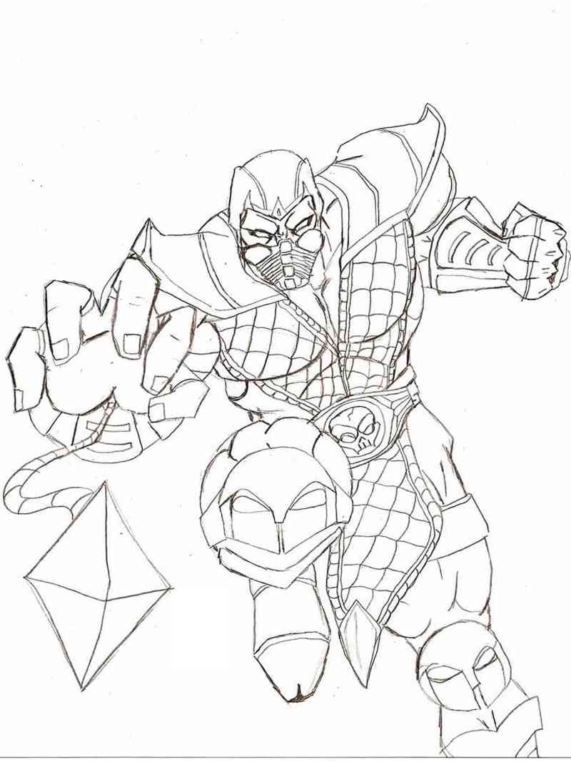 Scorpion Attack from Mortal Kombat coloring page