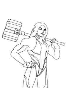 She-Hulk with Hammer Fortnite coloring page