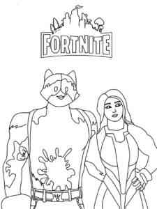 Meowscles and She-Hulk Fortnite coloring page