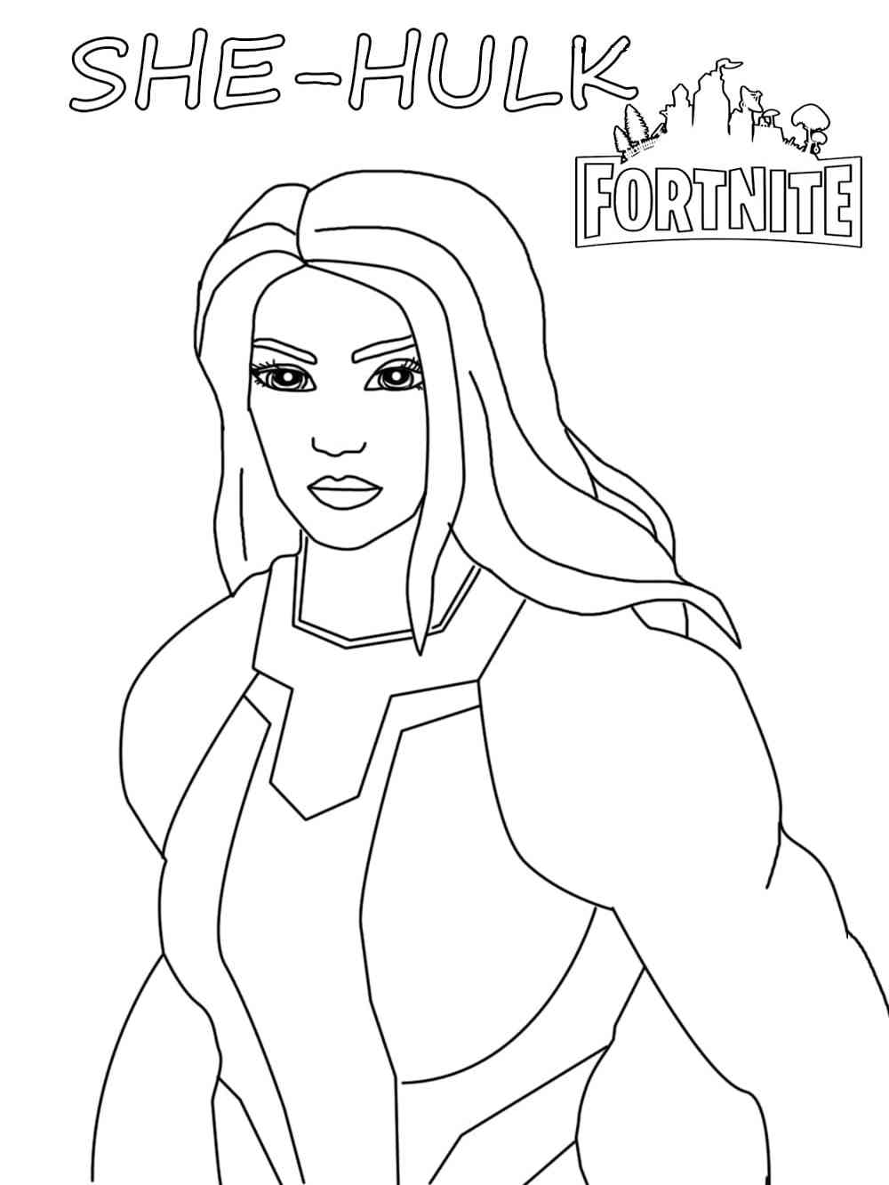 She-Hulk from Fortnite coloring page