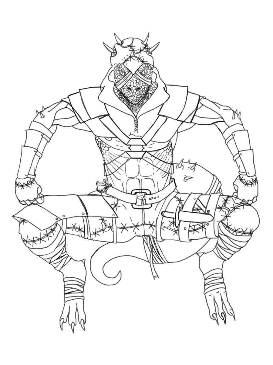 Argonian from Skyrim coloring page