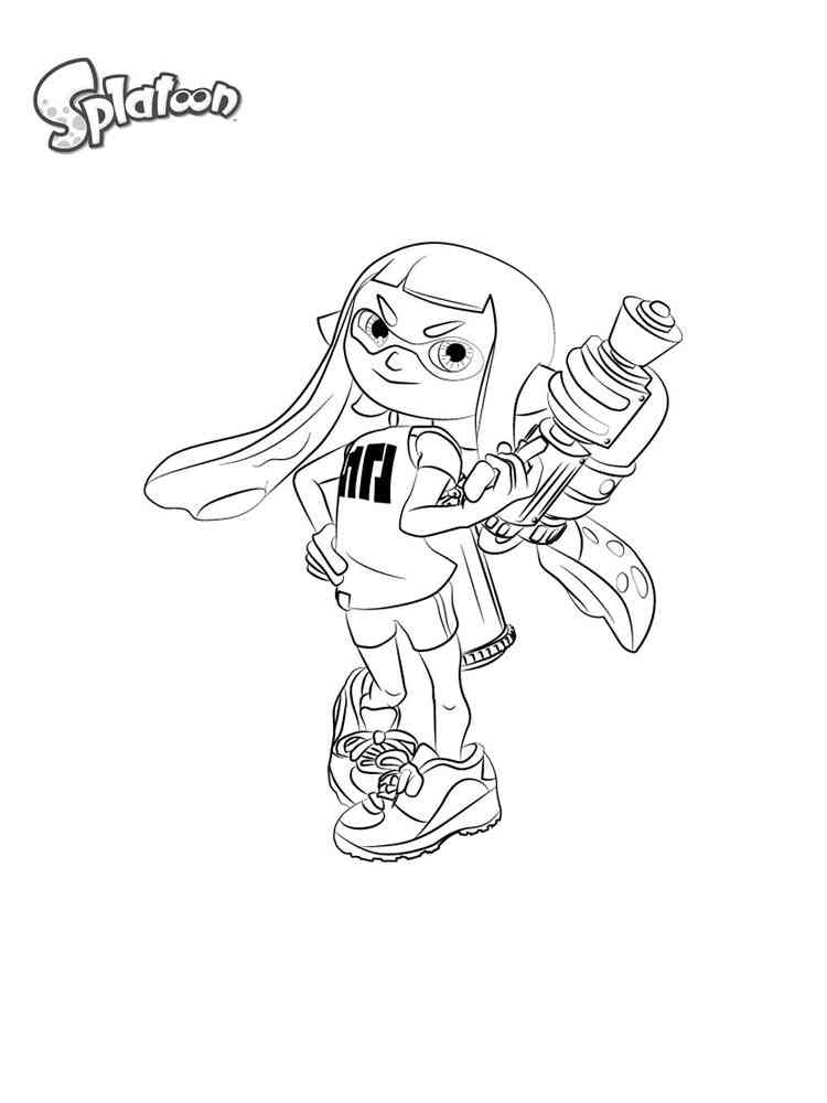 Inkling Girl from Splatoon coloring page